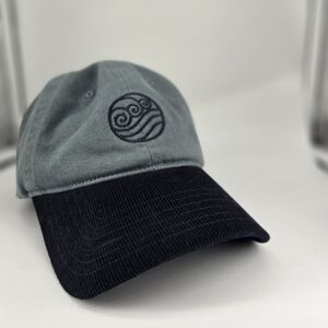 Two-Tone Gray and Black Embroidered Wave Baseball Cap